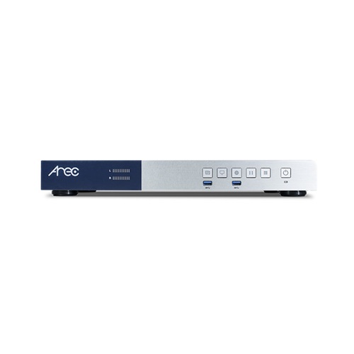 Медийна станция Arec LS-410 с HDMI, USB и IP входове за 4K UHD видео и аудио, идеална за конферентни зали и професионални AV решения.